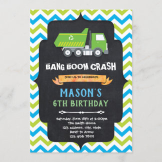 Müllwagen Geburtstagsfeier Einladung