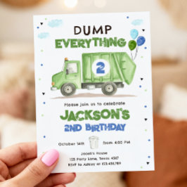 Müllwagen Grün Müllwagen Jungen Geburtstag Einladung
