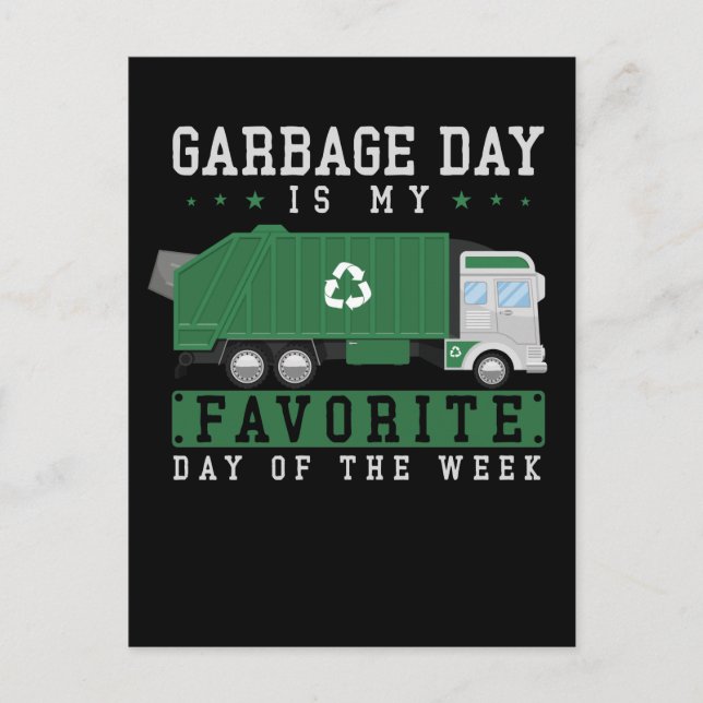 Müllwagen Kids Boys Recycelnd LKW Postkarte (Vorderseite)
