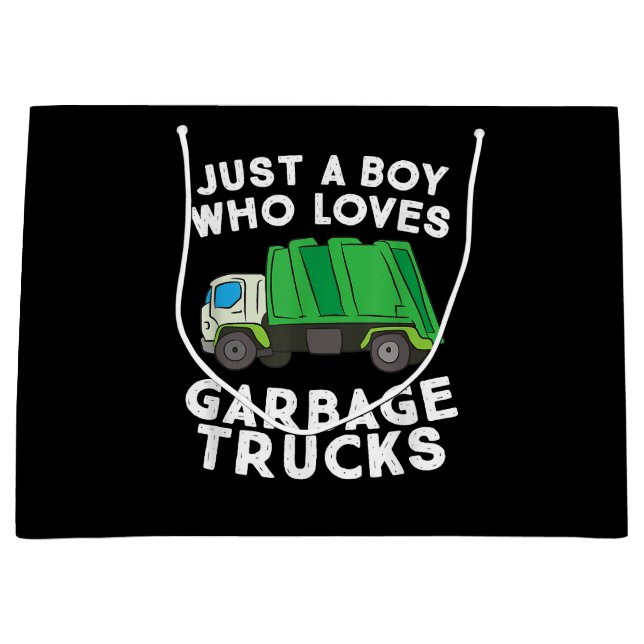 Müllwagen nur ein Junge, der Mülltransporter Liebe Große Geschenktüte (Vorderseite)