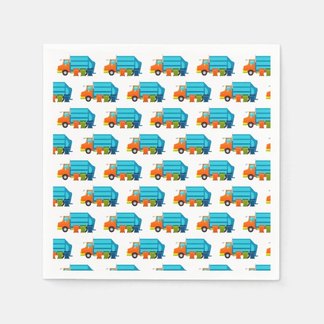 Müllwagen und Müll können Party töten Serviette (Vorderseite)