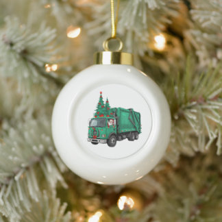 Müllwagen Weihnachten Santa Kranz Sanitär Keramik Kugel-Ornament
