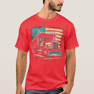 Müllwagenfahrer Amerikanischer Flaggen-LKW-Fahrer  T-Shirt