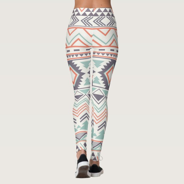 Multi Aztec Pastel Frauen Leggings (Rückseite)