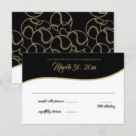 Multi-Baseball Gold Response Card RSVP Karte