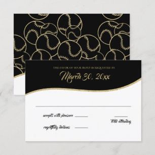 Multi-Baseball Gold Response Card RSVP Karte
