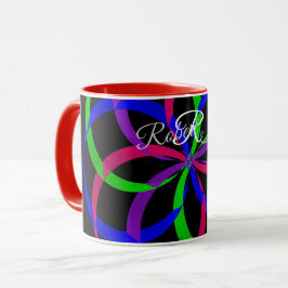 Multi Color Figure 8 Geometric Coffee Mug Tasse