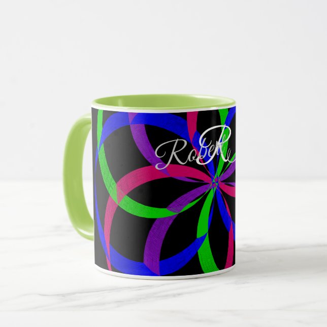 Multi Color Figure 8 Geometric Coffee Mug Tasse (Vorderseite Links)