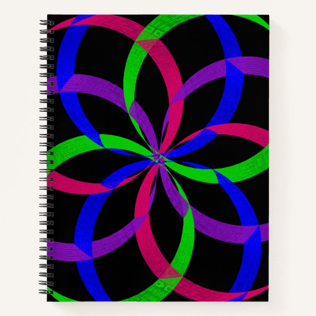 Multi Color Figure 8 Spiral Geometric Notebook Notizbuch (Vorderseite)