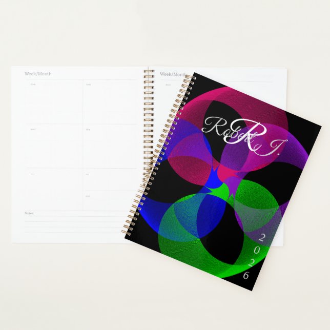 Multi Color Fusion Geometric Spiral Planner (Devant avec enveloppe)