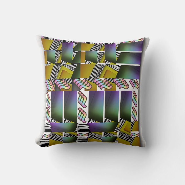 Multi Color Geometric Decorator  Kissen (Vorderseite)