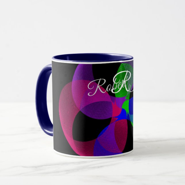 Multi Color Geometric Fusion Coffee Mug Tasse (Vorderseite Links)
