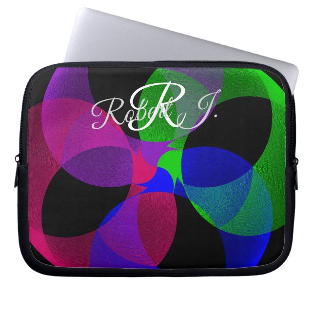 Multi Color Geometric Fusion Electronics Bag Laptopschutzhülle (Vorderseite)