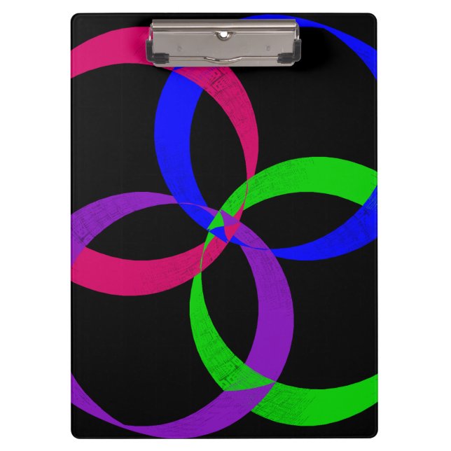 Multi Color Interchange Geometric Clipboard Klemmbrett (Vorderseite)