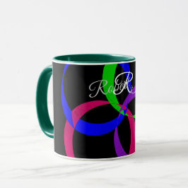 Multi Color Interchange Geometric Coffee Mug Tasse