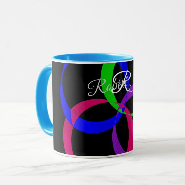 Multi Color Interchange Geometric Coffee Mug Tasse (Vorderseite Links)