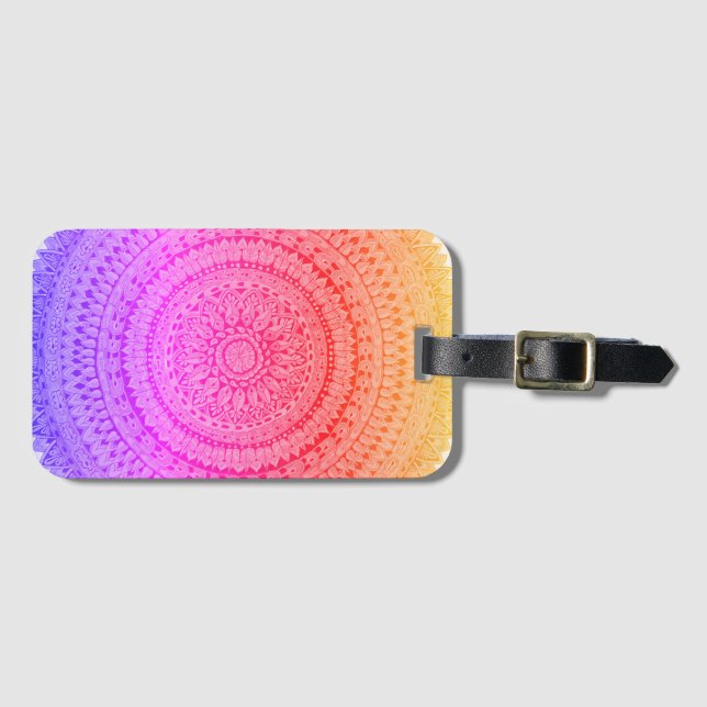 Multi Color Mandala Original Art  Gepäckanhänger (Vorderseite (Horizontal))