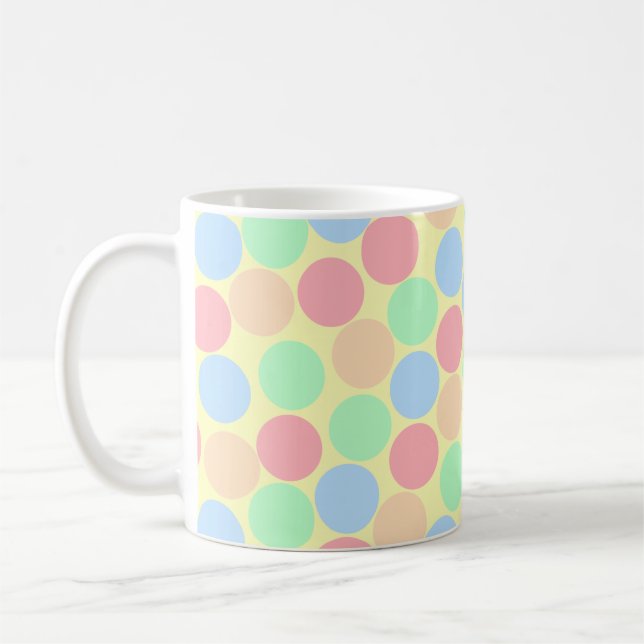 Multi-Color Pastel Dots Pattern Kaffeetasse (Links)
