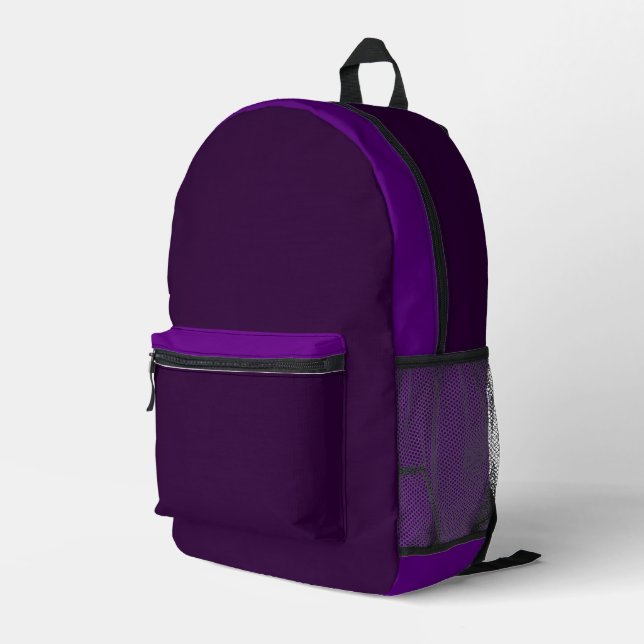 Multi-Color Purple Backpack Bedruckter Rucksack (Rückseitige Ecke Rechts)