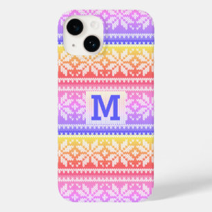 Multi-Color-Snowflake-Imitate Strick Sweater Monog Case-Mate iPhone 14 Hülle