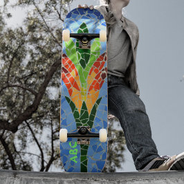 Multi-Colore-Mosaik-Blume Skateboard