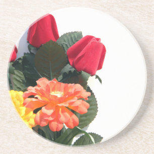 Multi-Colored Flowers Sandstein Untersetzer