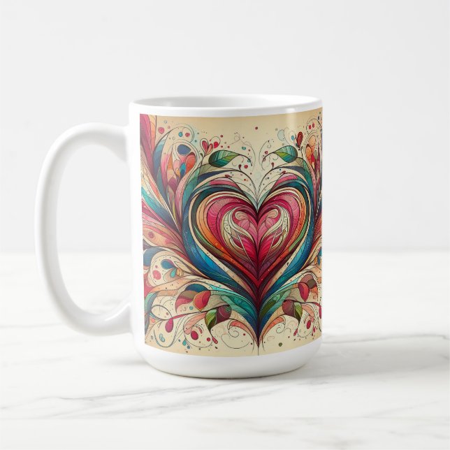 Multi Colored Heart Kaffeetasse (Links)