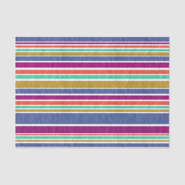 Multi-Colored Textile Stripes Seidenpapier (Vorderseite)