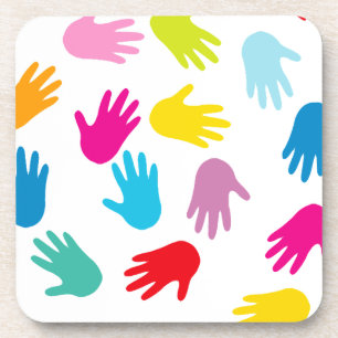 Multi Cultural Colorful Hand Untersetzer