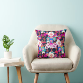 Multi-Cultural Women's Faces Pattern, Ihr Name Kissen