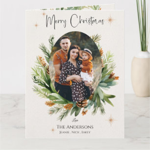 Multi-Family-Fotos Grüne Blätter Frohe Weihnachten Karte