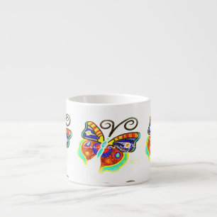 Multi-Farb-Schmetterling mit beliebigem Hintergrun Espressotasse