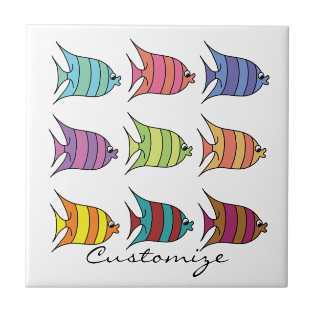 Multi-Farb-Tropischer Fisch Thunder_Cove Fliese (Vorderseite)