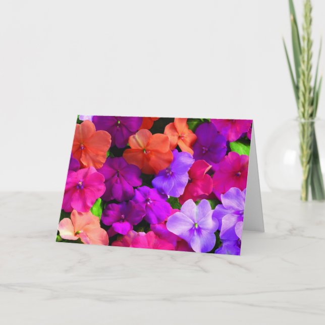 Multi FarbBlumen-Karte - freier Raum Karte (Vorderseite)