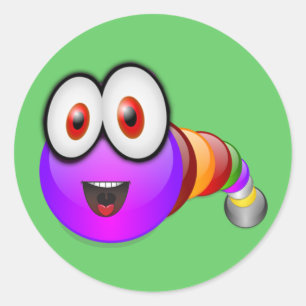 Multi farbiger Wurm Runder Aufkleber