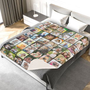 Multi-Foto-48-Bild-Gitter-Collage Schwarz Sherpadecke
