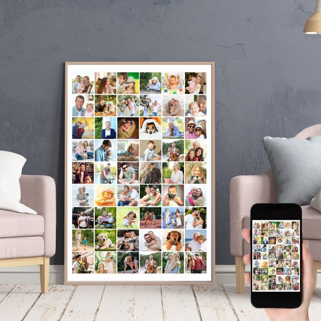 Multi-Foto-54-Bildraster-Collage Weiß Poster (Von Creator hochgeladen)
