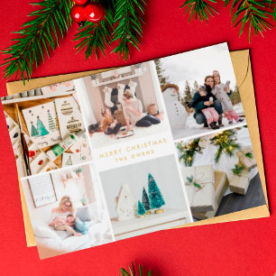 Multi Foto Anpassbar Frohe Weihnachten Folien Feiertagskarte