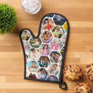 Multi Foto Collage Einfaches modernes Hexagon-Must Ofenhandschuh