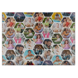 Multi Foto Collage Einfaches modernes Hexagon-Must Schneidebrett