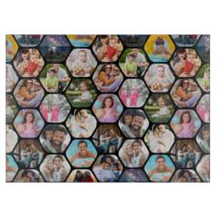 Multi Foto Collage Einfaches modernes Hexagon-Must Schneidebrett