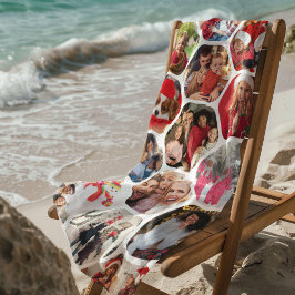 Multi Foto Collage Einfaches modernes Hexagon-Must Strandtuch