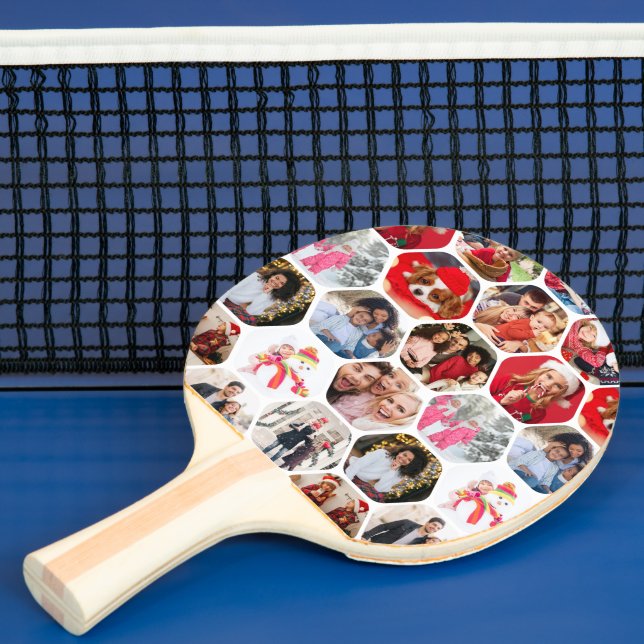 Multi Foto Collage Einfaches modernes Hexagon-Must Tischtennis Schläger (InSitu)