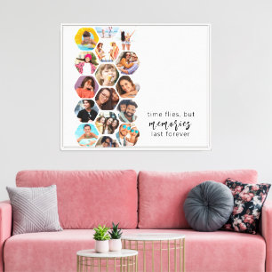 Multi-Foto Collage Erinnerungen Einfach Moderner P Leinwanddruck