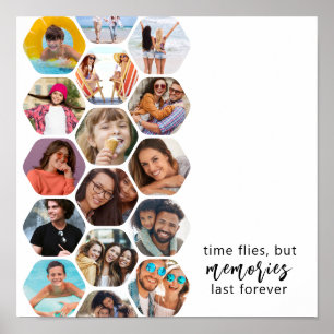 Multi-Foto Collage Erinnerungen Einfach Moderner P Poster