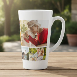 Multi-Foto-Collage Moderne Personalisierte Name Milchtasse