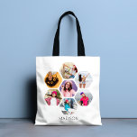 Multi-Foto Collage Moderner Personalisierter Name Tasche<br><div class="desc">Multi Foto Collage Moderne Tragetaschen für Personalisierte Namen bieten eine Foto-Collage Ihrer Lieblings-Fotos in Hexagon-Form. Personalisiert mit Ihrem Namen in modernem schwarzen Skript. Perfekt zum Geburtstag, Weihnachten, Muttertag, Großeltern, Schwester, beste Freundin und vieles mehr. FOTO TIPP: Zentrieren Sie Ihre Fotos vor dem Hochladen nach Zazzle. Entworfen von ©Evco Studio www.zazzle.com/store/evcostudio...</div>