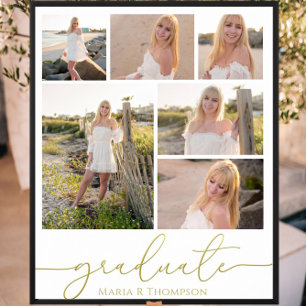 Multi Foto Collage Modernes Abschluss Script Poster