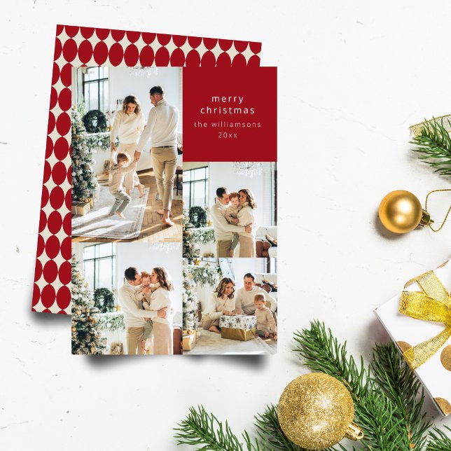 Multi Foto Collage Red Baubles Retro Weihnachten (Von Creator hochgeladen)