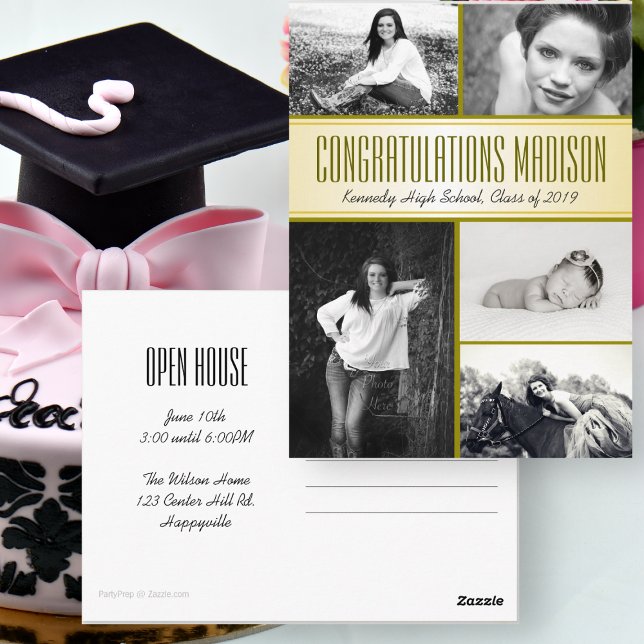 Multi-Foto Daughters Abschluss Open House Postkarte (Von Creator hochgeladen)